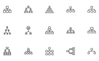 Hierarchy concept. Collection of hierarchy high quality vector outline signs for web pages, books, online stores, flyers, banners etc. Set of premium illustrations isolated on white background