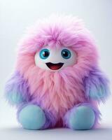 Colorful fluffy cute monster doll photo
