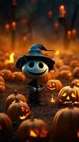 Cute halloween 3d character background photo illustration