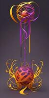 Modern wallpaper abstract background with 3d object ai image photo