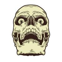 Skull head vector illustration in hand drawn style, perfect for t shirt design