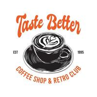 café taza vector ilustración en mano dibujado estilo, Perfecto para café tienda logo diseño