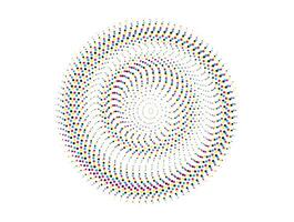 a circular pattern of colored dots on a white background, a circular pattern with colorful dots on it, cmyk circles,  vector illustration of a flower