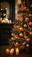 View of beautifully decorated christmas tree photo