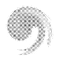 un negro y blanco trama de semitonos ilustración de un espiral, trama de semitonos diseño circular formas negro y blanco modelo espiral swirly trama de semitonos vector ilustración