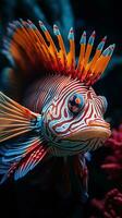 único pescado en coral arrecifes foto