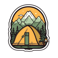 acampar logo, acampar png, al aire libre cámping grande pegatina, cámping pegatina, acampar pegatina png, ai generativo png