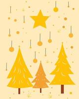 design illustration background with images of trees and ornaments vector