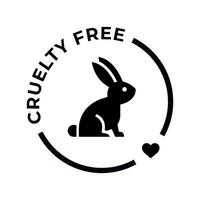 Animal cruelty free icon. Not tested on animals with rabbit silhouette symbol. Vector illustration.