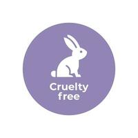 Pretty pink animal cruelty free icon. Not tested on animals with rabbit silhouette symbol. Vector illustration.