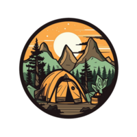 kamp logo, kamp png, buitenshuis camping groot sticker, camping sticker, kamp sticker png, ai generatief png