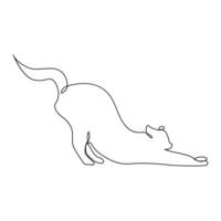 continuo uno línea gato mascota dibujo fuera línea vector ilustración diseño