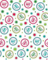 Seamless Unwrap Me Fist Word With Dots And Circles On White Background vector