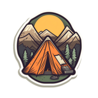 camp logo, camp png, Extérieur camping grand autocollant, camping autocollant, camp autocollant png, ai génératif png