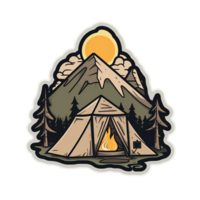 läger logotyp, läger png, utomhus- camping stor klistermärke, camping klistermärke, läger klistermärke png, ai generativ png