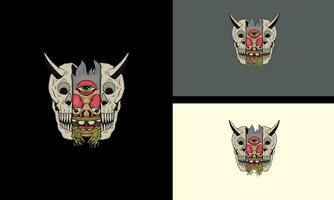 cabeza cráneo zombi vector mascota diseño