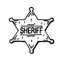 Sheriff's star, sketch icon. Sheriff'S Badge. Element from police collection vector