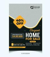 Black Real estate brochure design template vector