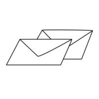 Two envelopes. Vector doodle hand drawn illustration black outline