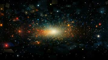 3d geométrico perspectiva galaxia ai generado foto