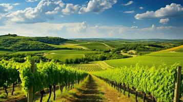 paisaje toscano viñedos expansivo ai generado foto