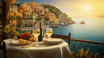 travel italian coastal dining ai generated photo