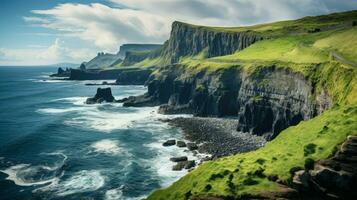 mar peñascoso costa Irlanda ai generado foto