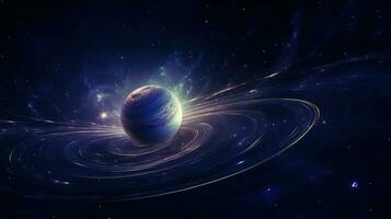 astronomía Saturno misterio enigmático ai generado foto