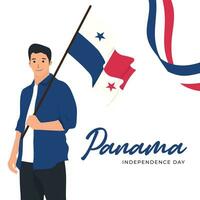 Panama independence day banner template vector