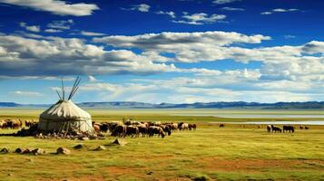 mongolia mongolian steppe iconic ai generated photo