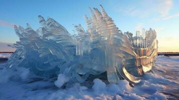 viaje ártico hielo esculturas ai generado foto