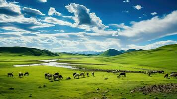 nature mongolian steppes expansive ai generated photo