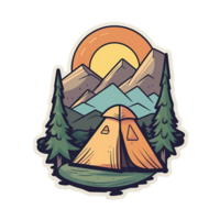 Camp Logo, Camp Png, Outdoor Camping Large Sticker, Camping Sticker, Camp Sticker Png, AI Generative png