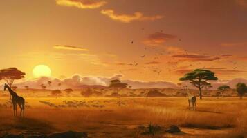 wild african savannah expansive ai generated photo