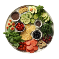 Delicious Food, Restaurant Food Png, Top View, Food With Transparent Background, AI Generative png