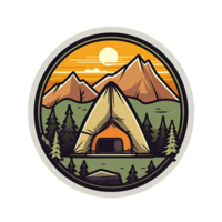 camp logo, camp png, Extérieur camping grand autocollant, camping autocollant, camp autocollant png, ai génératif png