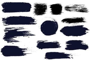 Set of different ink paint brush stroke banners isolated on white background. Grunge backgrounds. A collection of vector black lines, for grunge design and decor. Vector illustration