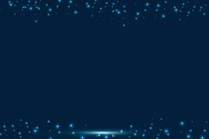 Night sky blue sparkle background. Glowing particles fly down motion. Texture of falling light blue glitter for website presentation application graphic design. Way through the stars. Shiny vector