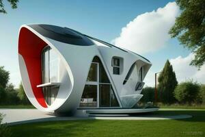 House in trendy futurism style. Pro Photo