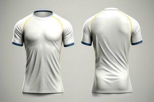 Mockup sports football team uniforms white shirt, Generative AI illustration photo