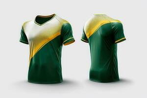 Mockup sports football team uniforms multicolors shirt, Generative AI illustration photo