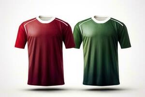 Mockup sports football team uniforms multicolors shirt, Generative AI illustration photo