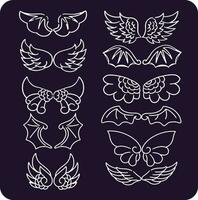 set of wing design for templates vector