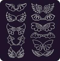 set of wing design for templates vector