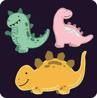 set of dinosaur design for templates vector