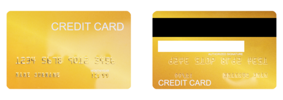 Bosquejo oro crédito tarjeta png