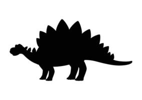 Stegosaurus Dinosaur Silhouette Vector Isolated on White Background