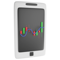 handel ljusstake på de telefon ClipArt platt design ikon isolerat på transparent bakgrund, 3d framställa investering och handel begrepp png