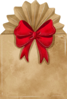 Weihnachten Geschenk Box mit Band rot und eingewickelt Papier Jahrgang png