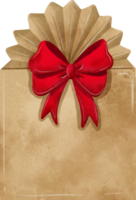 Noël cadeau boîte avec ruban rouge et enveloppé papier ancien png